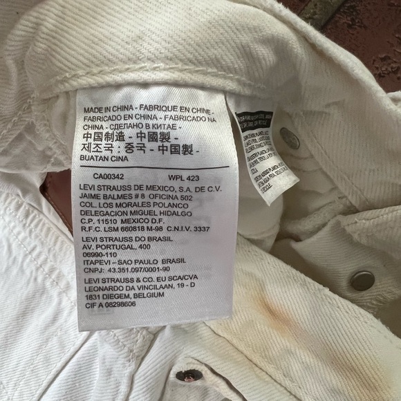 Levi’s raw frayed hem white denim jeans A7-7 - Picture 11 of 12